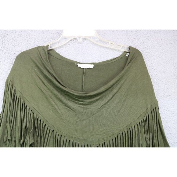 Entro Fringed Soft Dress-Size Small-3/4 Sleeves-Western-Boho - Picture 3 of 7